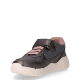 Flexyper Mini sneaker in tessuto ed ecopelle bambina grigio rosa | Boscaini Scarpe