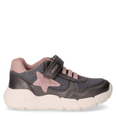 Flexyper Mini sneaker in tessuto ed ecopelle bambina grigio rosa | Boscaini Scarpe