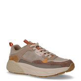 Groove Canvas sneaker in tessuto e pelle beige | Boscaini Scarpe