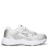 Alley Metal sneaker in tessuto e ecopelle ragazza bianco argento | Boscaini Scarpe