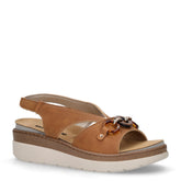 Sandalo in ecopelle con zeppa brandy - Sandali Con Tacco Donna | Boscaini Scarpe