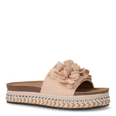 Ciabatta in tessuto con platform beige - TOO LIKE | Boscaini Scarpe