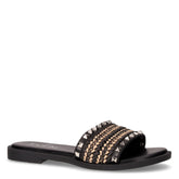 Ciabatta in rafia ed ecopelle nero - TOO LIKE | Boscaini Scarpe
