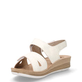Sandalo in ecopelle con zeppa bianco | Boscaini Scarpe