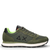 Tom Fluo sneaker in tessuto e pelle verde militare scuro | Boscaini Scarpe