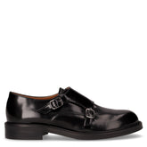 Mocassino con cinghiette in pelle nero - Mocassini Donna | Boscaini Scarpe