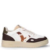 Sneaker in pelle ed ecopelle marrone bianco | Boscaini Scarpe