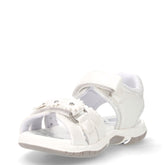 Sandalo in ecopelle con fiori bambina bianco | Boscaini Scarpe