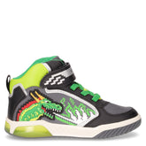 J inek boy A snaker da bambino con luci in ecopelle nero lime - GEOX BAMBINO | Boscaini Scarpe