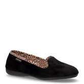 Pantofola in tessuto nero beige | Boscaini Scarpe