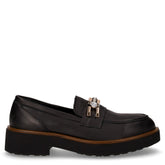 Mocassino in pelle con staffa strass nero - Mocassini Donna | Boscaini Scarpe