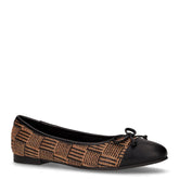 Ballerina in tessuto nero marrone | Boscaini Scarpe