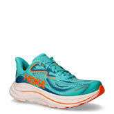 Clifton 10 Big Kids scarpa da running in tessuto azzurro arancio | Boscaini Scarpe