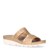 Ciabatta in ecopelle traforata con zeppa bronzo | Boscaini Scarpe