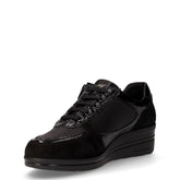 Scarpa sportiva in pelle con zeppa nero | Boscaini Scarpe