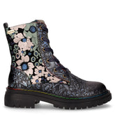 Anfibio in pelle e tessuto con zip blu | Boscaini Scarpe