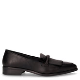 Mocassino in pelle con frangia nero | Boscaini Scarpe