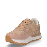 Evelyn 915 sneaker in ecopelle e tessuto nude | Boscaini Scarpe