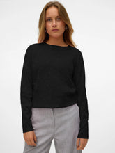 Maglione girocollo in tessuto nero | Boscaini Scarpe