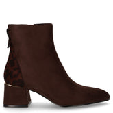 Tronchetto in tessuto con zip marrone scuro - Tronchetti Donna | Boscaini Scarpe