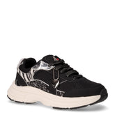 Sneaker in ecopelle e tessuto nero argento | Boscaini Scarpe