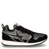 Jet sneaker in pelle e tessuto nero argento - W6YZ | Boscaini Scarpe