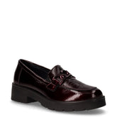 Mocassino in pelle vernice con catena bordeaux | Boscaini Scarpe
