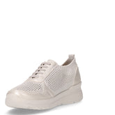 Sneaker slip on in tessuto ed ecopelle argento | Boscaini Scarpe