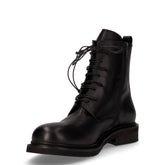 Stivaletto stringato in pelle nero | Boscaini Scarpe