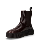 Stivaletto in pelle con platform cioccolato | Boscaini Scarpe