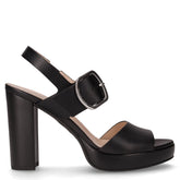 Sandalo in pelle con tacco nero - Sandali Con Tacco Donna | Boscaini Scarpe