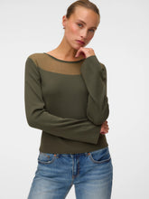 Maglia con inserto trasparente in tessuto verde scuro | Boscaini Scarpe