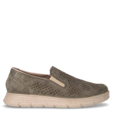 Slip-on in pelle scamosciata traforata militare | Boscaini Scarpe