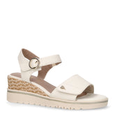 Sandalo in ecopelle con zeppa beige | Boscaini Scarpe