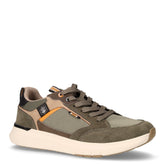 Neil sneaker in tessuto e pelle oliva beige | Boscaini Scarpe
