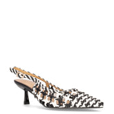 Décolleté slingback a punta white black | Boscaini Scarpe