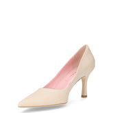 Décolleté a punta in ecopelle beige | Boscaini Scarpe