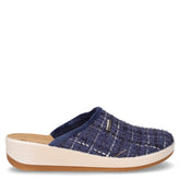 Ciabatta in tessuto con zeppa blu - Ciabatte Donna | Boscaini Scarpe