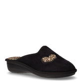Ciabatta in tessuto con zeppa nero | Boscaini Scarpe