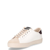 Sneaker in pelle bianco argento bordeaux | Boscaini Scarpe