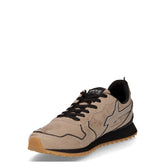 Jet sneaker in tessuto ed ecopelle taupe nero | Boscaini Scarpe