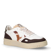 Sneaker in pelle ed ecopelle marrone bianco | Boscaini Scarpe