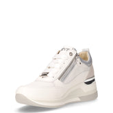 Sneaker con zeppa in pelle bianco | Boscaini Scarpe