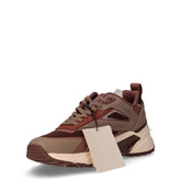 Sneaker in tessuto e pelle marrone beige | Boscaini Scarpe