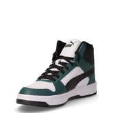 Rebound Slam Mid JR sneaker in ecopelle ragazzo verde nero bianco | Boscaini Scarpe