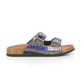 Ciabatta doppia fascia nero azzurro - Mid Season Ciabatte Donna | Boscaini Scarpe