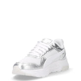 Trinity 2 sneaker in tessuto ed ecopelle bianco argento | Boscaini Scarpe