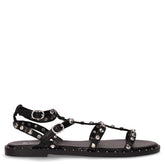 Sandalo alla schiava in ecopelle con borchie nero | Boscaini Scarpe
