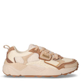 Garnier Aries sneaker in tessuto e pelle off white beige marrone | Boscaini Scarpe