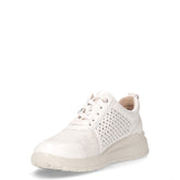Sneaker in pelle e tessuto bianco argento | Boscaini Scarpe